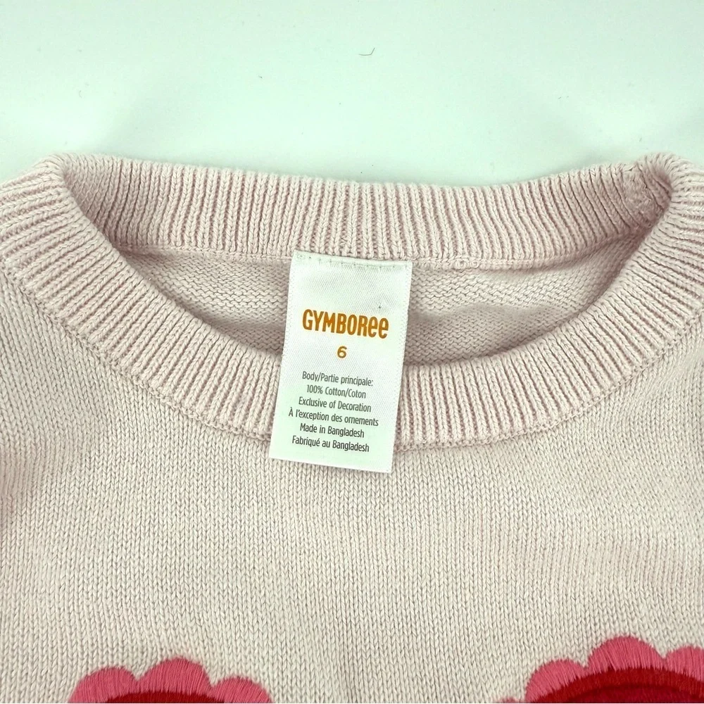 Gymboree Girl's Pink Heart Valentine Sweater - Size 6 - Like New!
